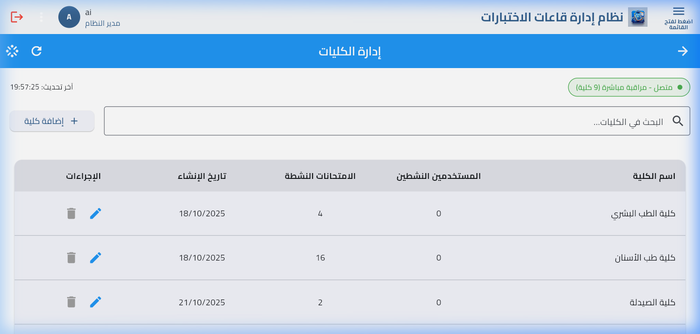 إدارة الكليات